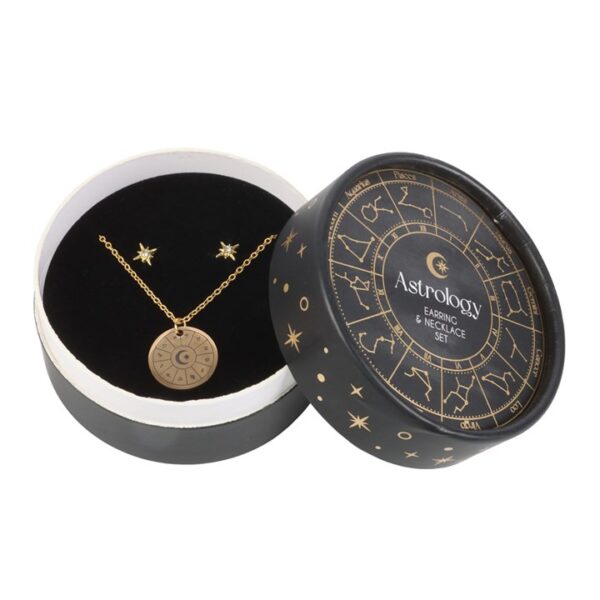 CNJ001_2 Conjunto “Astrology Wheel” – Colar e Brincos