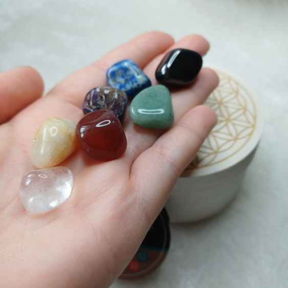 Conjunto de Cristais Chakras (com caixa)