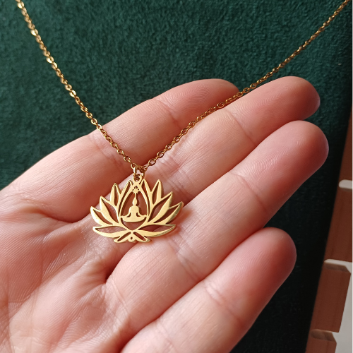 Colar Flor de Lótus - Dourado