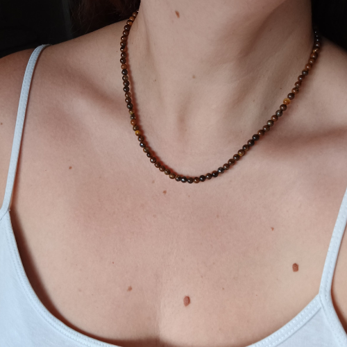 Colar de Olho de Tigre 4mm