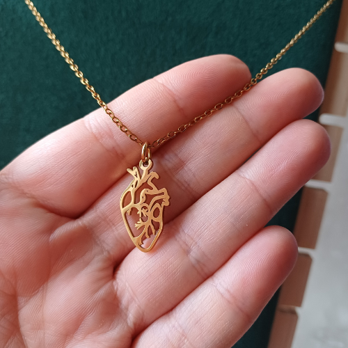 Colar Coração Anatómico Dourado