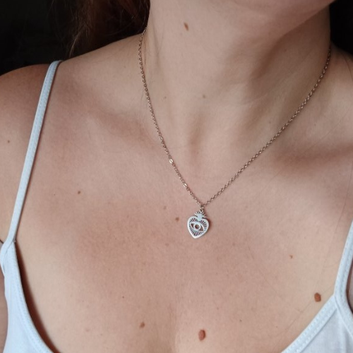 Colar Coração Intuitivo Prateado