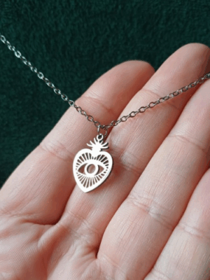 Colar Coração Intuitivo Prateado