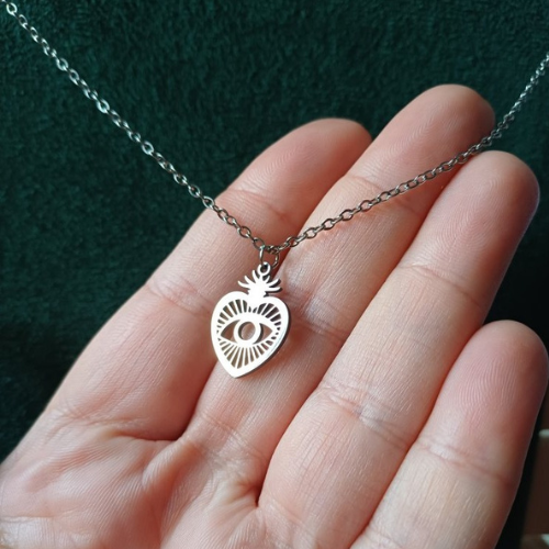 Colar Coração Intuitivo Prateado