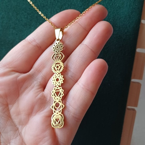 Colar Chakras Dourado