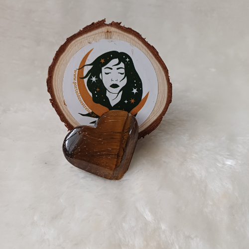 Coração de Olho de Tigre (3-4 cm)