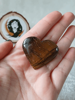 Coração de Olho de Tigre (3-4 cm)