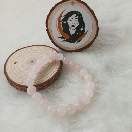 Pulseira Quartzo Rosa 8mm