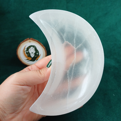 Taça Meia-Lua de Selenite (14 cm)